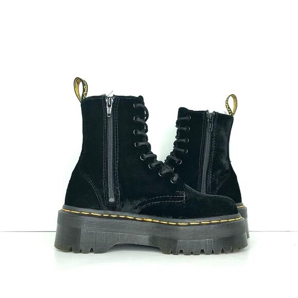 Dr Martens Jadon Ze You Velvet Platform Ankle Boots Women’s 5 Shoes - Picture 6 of 11